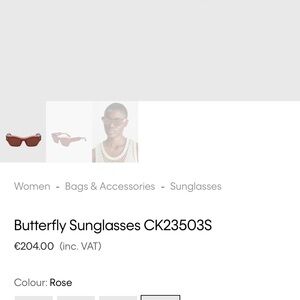 Calvin Klein Rose Butterfly Sunglasses
